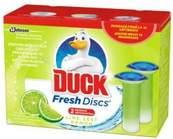 DUCK Rezerve Odorizant Gel pentru Vasul Toaletei Duck Fresh Disc Lime, Lamaie, 2 Tuburi x 36 ml, 12 Discuri (JWMAN00121)
