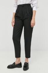 Karl Lagerfeld pantaloni femei, culoarea negru, fason tigareta, high waist 99KK-SPD067_99X