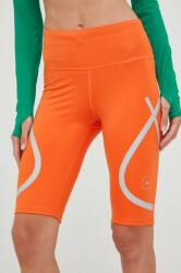 adidas by Stella McCartney pantaloni scurți de alergare femei, culoarea portocaliu, cu imprimeu, high waist 9BYY-SZD078_22X