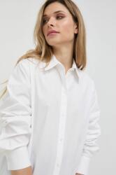KARL LAGERFELD camasa din bumbac femei, culoarea alb, cu guler clasic, relaxed 99KK-KDD04E_00X