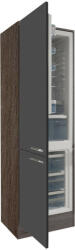 Leziter Yorki 60-as alulfagyasztós hűtős kamra szekrény yorki tölgy korpusz selyemfényű antracit fronttal (YKAFH60YSA) - leziteronline
