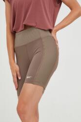 Reebok pantaloni scurți de yoga femei, culoarea maro, modelator, high waist 9BYY-SZD03M_88X (HM5767)