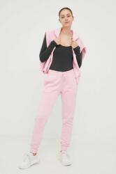 adidas pantaloni de trening femei, culoarea roz, cu imprimeu 9BYY-SPD0CB_30X