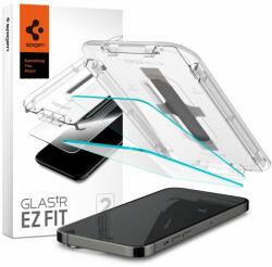 Spigen Set 2 folii sticla cu sistem de montare Case friendly Spigen GLAStR EZ FIT compatibil cu iPhone 14 Pro (AGL05214)