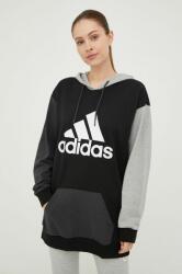 Adidas hanorac de bumbac femei, culoarea negru, cu imprimeu 9BYY-BLD06R_99X