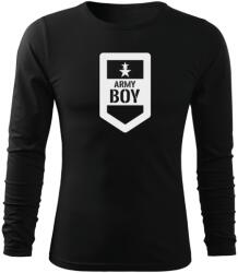 DRAGOWA Fit-T tricou cu mânecă lungă army boy, negru 160g/m2