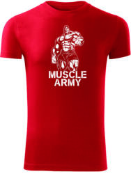 DRAGOWA tricou pentru bărbati de fitness muscle army man, rosu 180g/m2