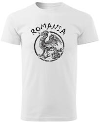 DRAGOWA tricou "dragonul românesc", alb 160g/m2