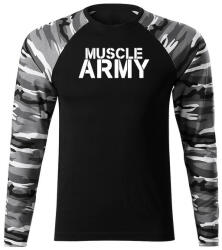 DRAGOWA Fit-T tricou cu mânecă lungă muscle army, metro160g/m2