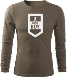 DRAGOWA Fit-T tricou cu mânecă lungă army boy, oliv 160g/m2