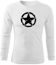 DRAGOWA Fit-T tricou cu mânecă lungă star, alb 160g/m2