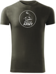 DRAGOWA tricou pentru bărbati de fitness muscle army biceps, 180g/m2