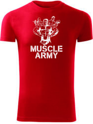 DRAGOWA tricou pentru bărbati de fitness muscle army team, rosu 180g/m2