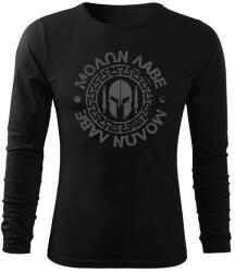 DRAGOWA Fit-T tricou cu mânecă lungă Molon Labe, negru 160g/m2
