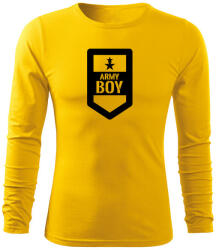DRAGOWA Fit-T tricou cu mânecă lungă army boy, galben 160g/m2