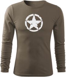 DRAGOWA Fit-T tricou cu mânecă lungă star, oliv 160g/m2