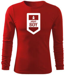 DRAGOWA Fit-T tricou cu mânecă lungă army boy, rosu 160g/m2
