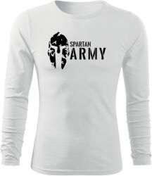 DRAGOWA Fit-T tricou cu mânecă lungă spartan army, alb 160g/m2