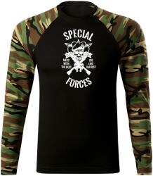 DRAGOWA Fit-T tricou cu mânecă lungă special force, woodland 160g/m2