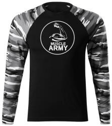 DRAGOWA Fit-T tricou cu mânecă lungă muscle army biceps, metro160g/m2