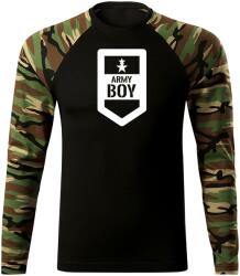 DRAGOWA Fit-T tricou cu mânecă lungă army boy, woodland 160g/m2