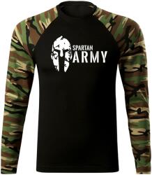DRAGOWA Fit-T tricou cu mânecă lungă spartan army, woodland 160g/m2