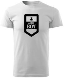 DRAGOWA tricou army boy, alb 160g/m2