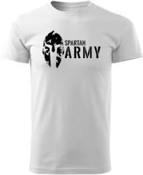 DRAGOWA tricou spartan army, alb 160g/m2