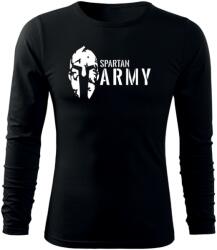 DRAGOWA Fit-T tricou cu mânecă lungă spartan army, negru 160g/m2