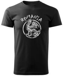 DRAGOWA tricou "dragonul românesc", negru 160g/m2