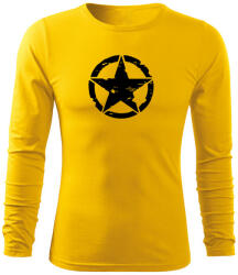 DRAGOWA Fit-T tricou cu mânecă lungă star, galben 160g/m2