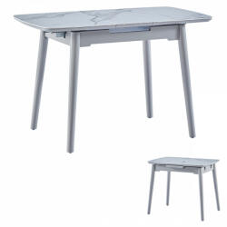 Artium Modern Bővíthető Étkezőasztal Fehér Márványhatású Kerámia Asztallappal 90+25x70 cm. HT-400M (HT-400M_WT)