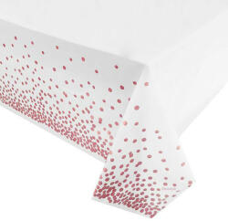 Műanyag asztalterítő - Fehér alapon rózsaszín pöttyökkel