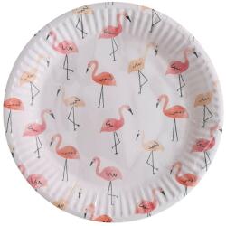 10 darabos papír tányér - Flamingó