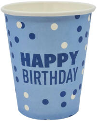  6 darabos papír pohár - Happy Birthday - Kék