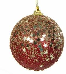  13b csillogó karácsonyfa gömb Piros/arany 8 cm