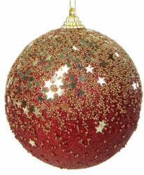 13a csillogó karácsonyfa gömb Piros/arany 10 cm