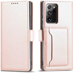 Hurtel Magnet Card Case tok Samsung Galaxy S22 Ultra tok Card Wallet Card Stand Pink