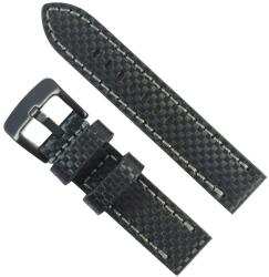 HCraft Curea Ceas „Carbon Grey Edition - Piele Naturală cu Imprimeu Carbon & Cusătură Gri (22mm - 24mm) (H-CARBON-GN)