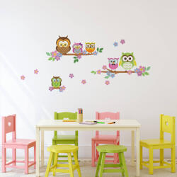 Walplus Sticker Owl Flowers Trees