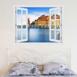 4 Decor Fereastra cu efect 3D - Golf in insula Elba - 119x93 cm