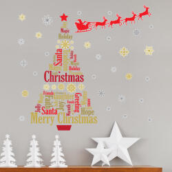Walplus Sticker English Quotes Santa s sleigh Christmas Tree