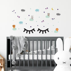 Walplus Sticker Sleepy Animals With Sleepy Eyes