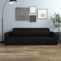 vidaXL Husă elastică pentru canapea cu 3 locuri poliester jersey negru (332934)