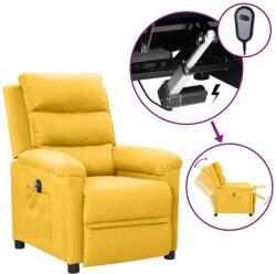 vidaXL Fotoliu rabatabil electric, galben, material textil (3098974)