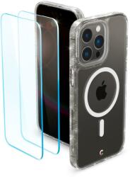 Spigen iPhone 14 Pro Spigen Cyrill Shine MagSafe-kompatibilis Glitter Clear tok és 2db üvegfólia (ACS05020)