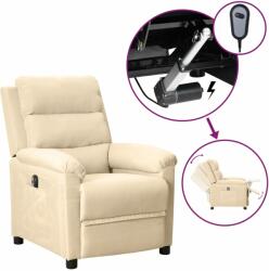 vidaXL Fotoliu rabatabil electric, crem, material textil (3098972)