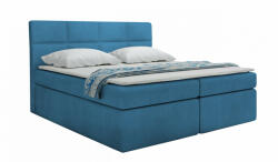 Miló Bútor Typ57 boxspring ágy, azúrkék (140 cm) - smartbutor