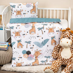 4Home Lenjerie de pat copii, din bumbac, 4Home Little giraffe, 100 x 135 cm, 40 x 60 cm