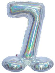 Funny Fashion Ezüst színű hologramos lábas lufi - 7 85894